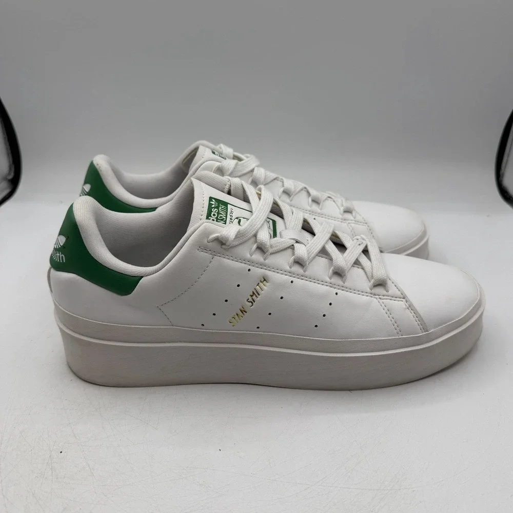 Adidas Stan‎ Smith Bonega Shoes Womens 10.5 White/Green Platform Sneakers GY9310